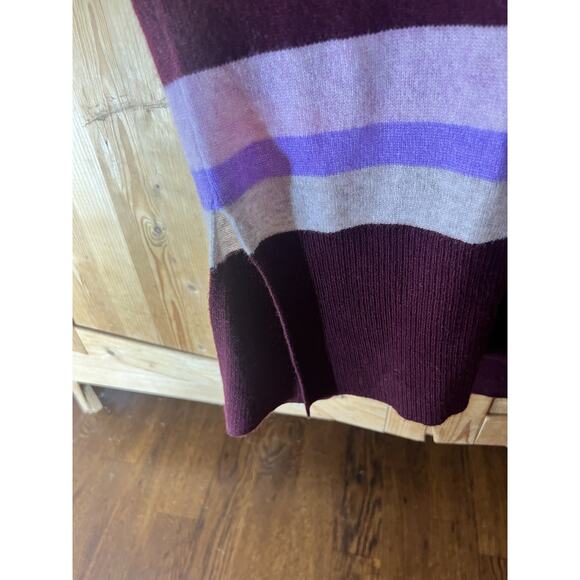 Charter Club 100% Cashmere Sweater Dress M Striped V-Neck Long Sleeve Belt - Picture 4 of 7